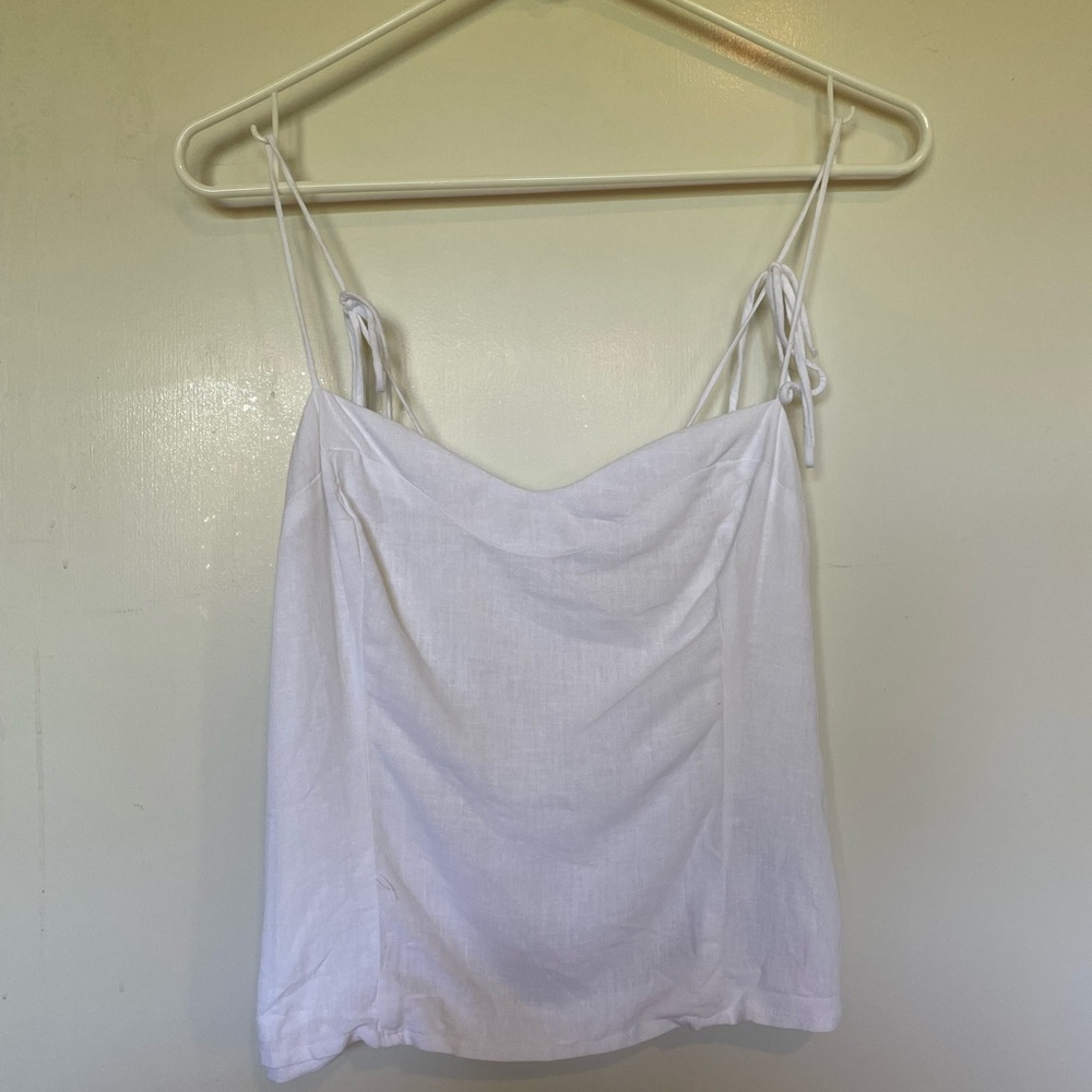 Abercrombie & Fitch White (Linen Blend) Top